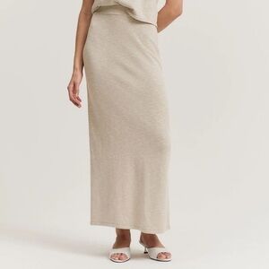 Vintage linen blend maxi skirt